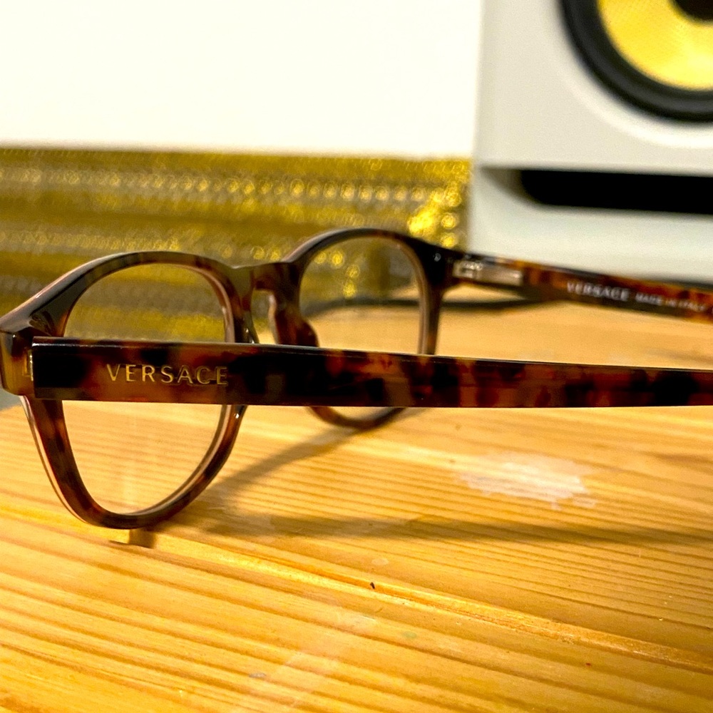 VERSACE - red and tortoise shell eyeglasses
